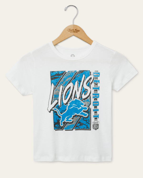junk food clothing Kids Detroit Lions Icon Tee Vintage White