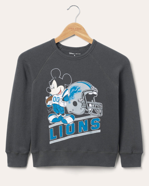 junk food clothing Kids Detroit Lions Mickey Came to Play Fleece Vintage Black