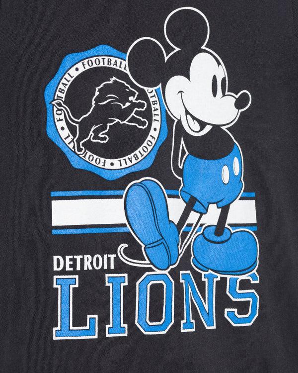 Junk Food Clothing Kids Detroit Lions Mickey Crest Tee Black