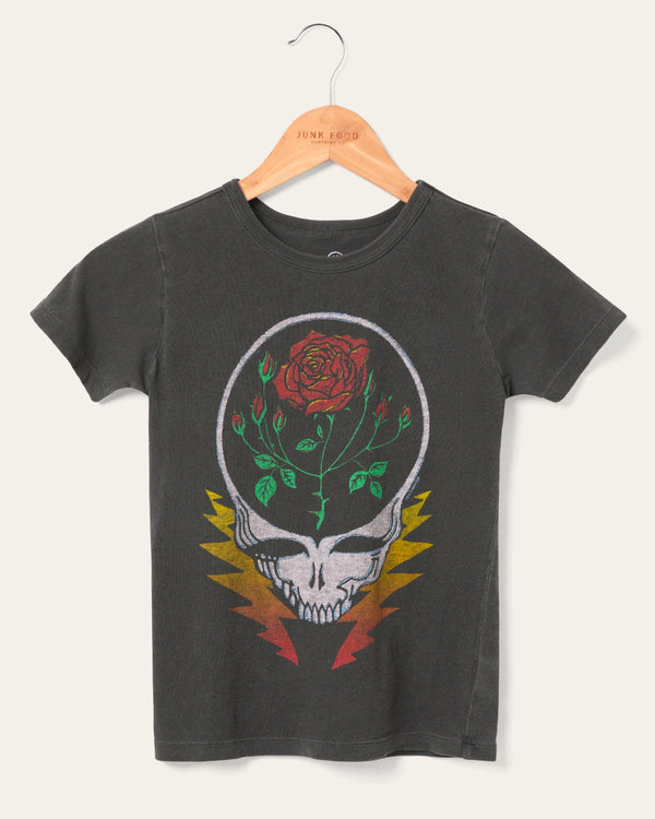 junk food clothing Kids Grateful Dead Roses And Bolts Tee Vintage Black
