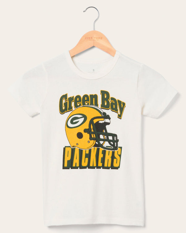 junk food clothing Kids Green Bay Packers Helmet Tee Vintage White