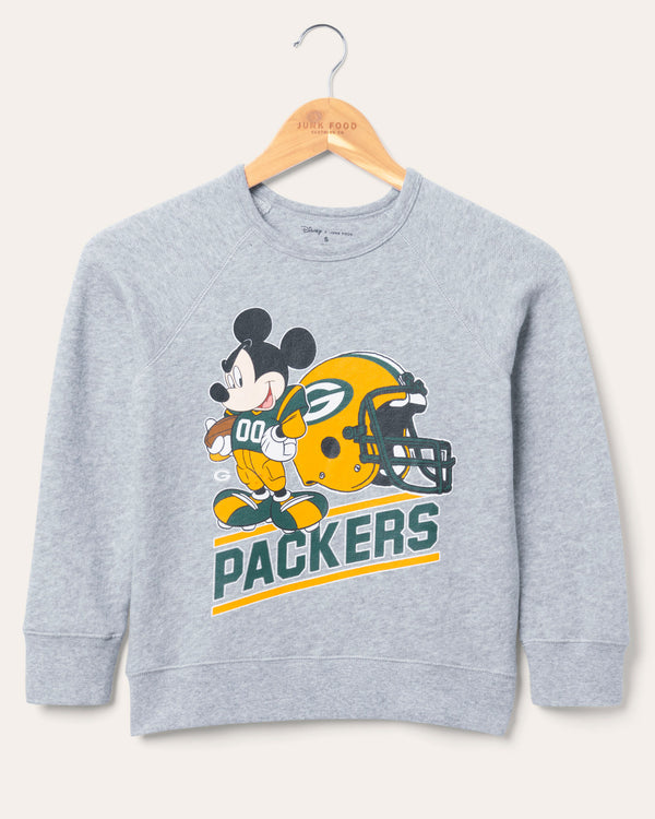 junk food clothing Kids Green Bay Packers Mickey Came to Play Fleece Heather Grey