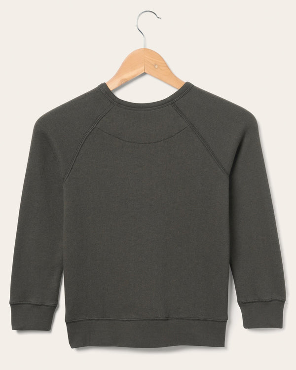 Junk Food Clothing Kids Kansas City Chiefs Flocked Raglan Crew Fleece Vintage Black