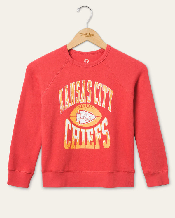 junk food clothing Kids Kansas City Chiefs Hot Route Raglan Fleece Licorice