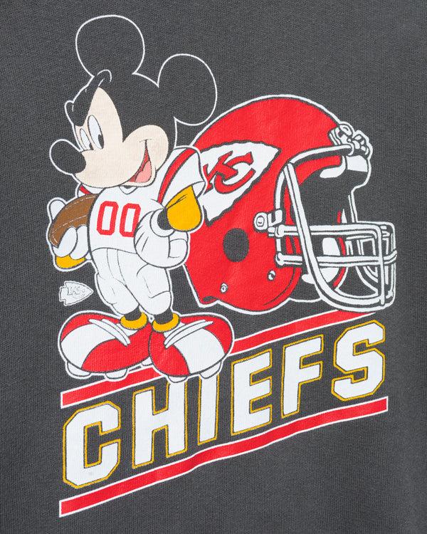 Junk Food Clothing Kids Kansas City Chiefs Mickey Came To Play Fleece Vintage Black