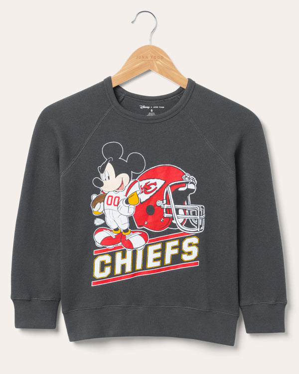junk food clothing Kids Kansas City Chiefs Mickey Came to Play Fleece Vintage Black
