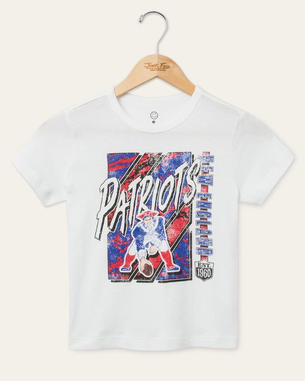 junk food clothing Kids New England Patriots Icon Tee Vintage White