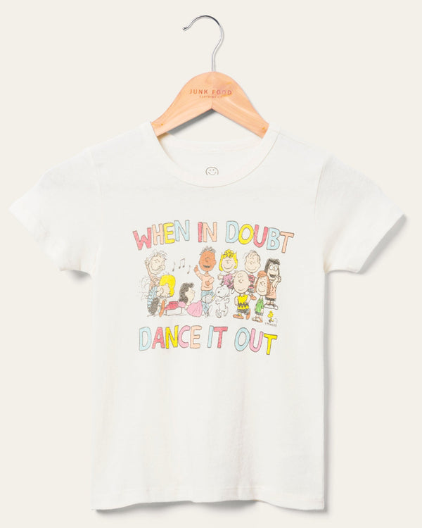 junk food clothing Kids Peanuts Dance It Out Tee Vintage White