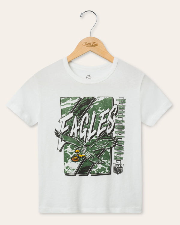junk food clothing Kids Philadelphia Eagles Icon Tee Vintage White