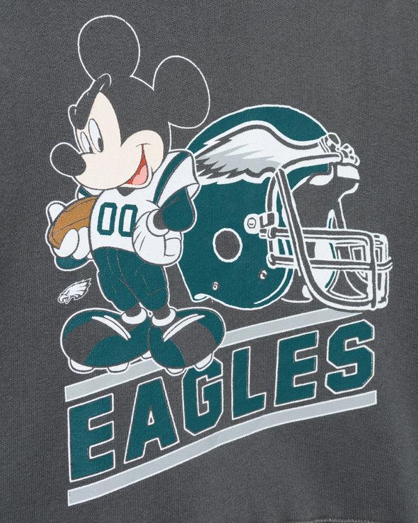Junk Food Clothing Kids Philadelphia Eagles Mickey Came To Play Fleece Vintage Black