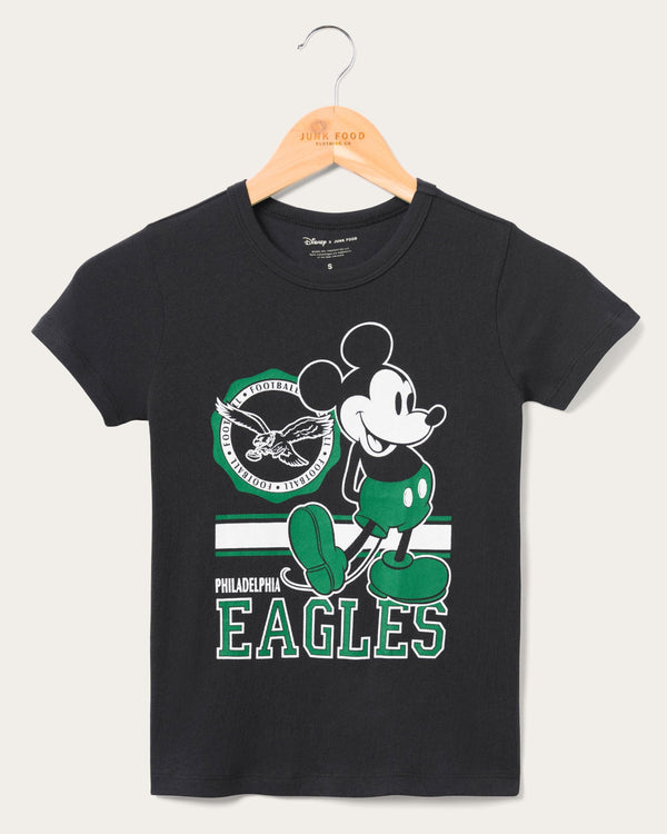 junk food clothing Kids Philadelphia Eagles Mickey Crest Tee Black