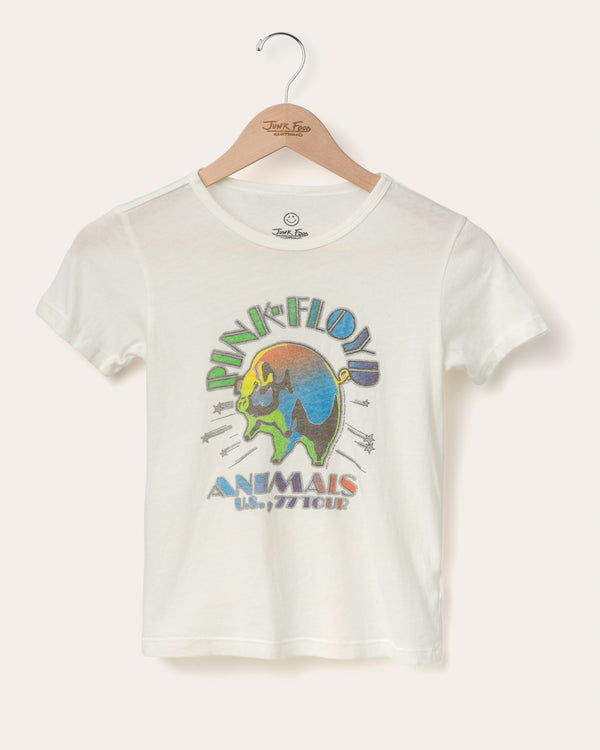 junk food clothing Kids Pink Floyd Pig Animals Tee Vintage White