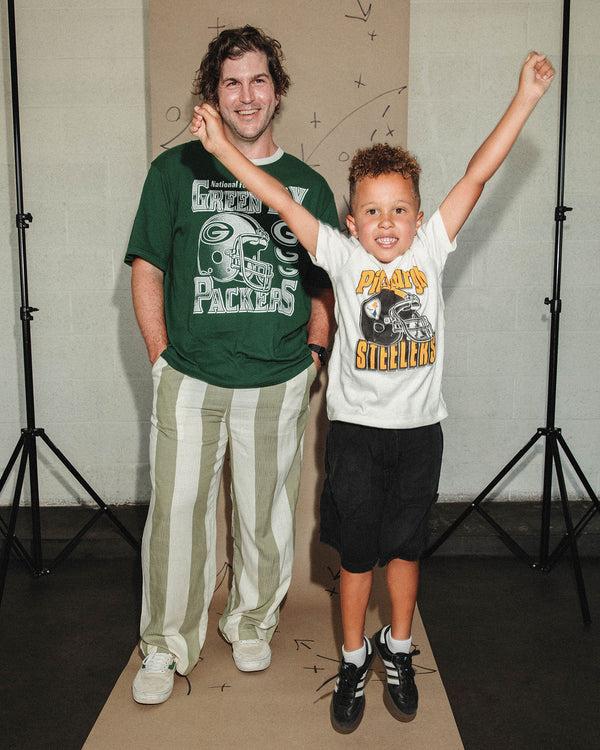 Junk Food Clothing Kids Pittsburgh Steelers Helmet Tee Vintage White