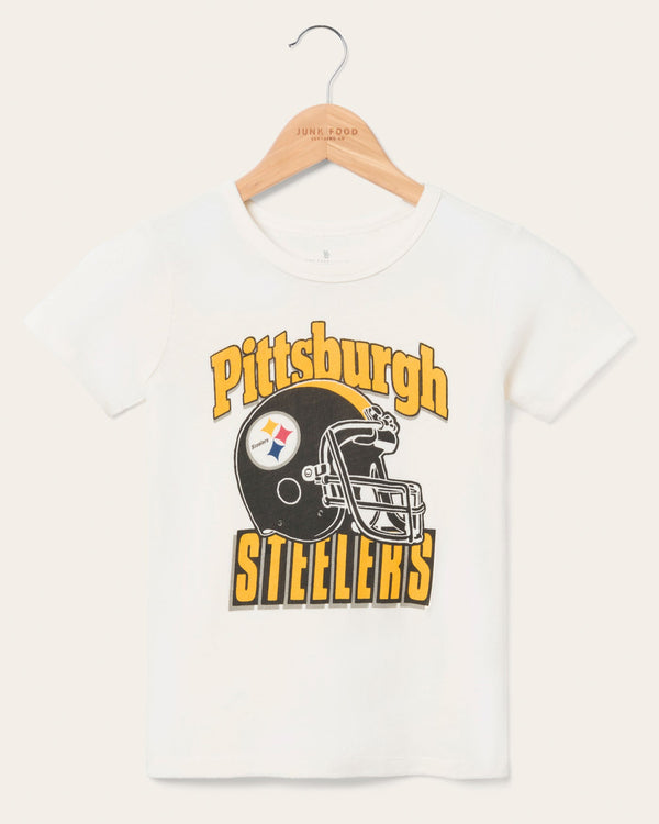 junk food clothing Kids Pittsburgh Steelers Helmet Tee Vintage White