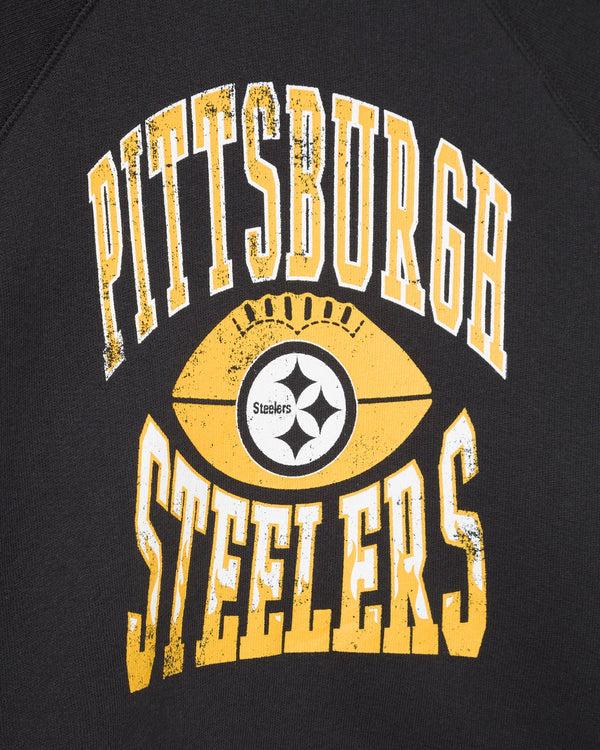 Junk Food Clothing Kids Pittsburgh Steelers Hot Route Raglan Fleece True Black