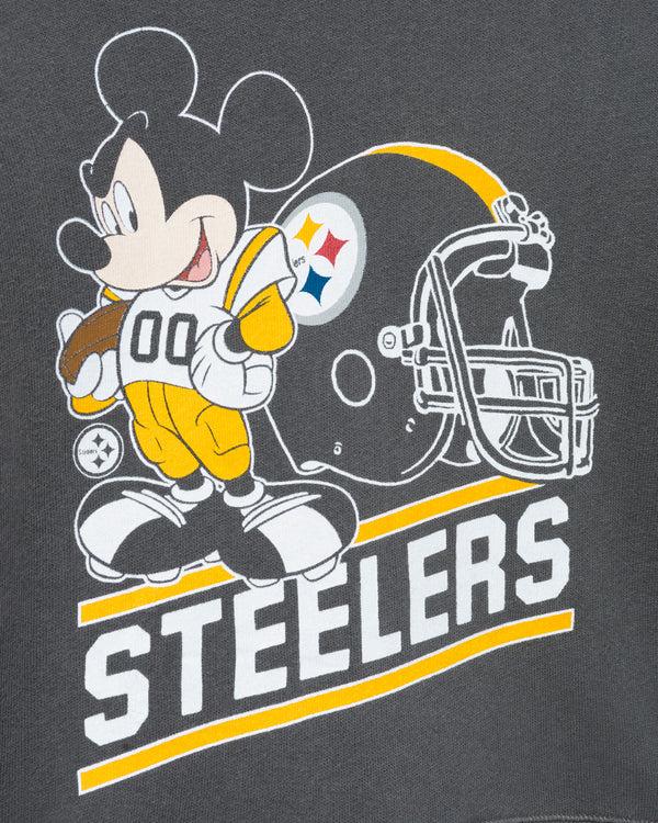 Junk Food Clothing Kids Pittsburgh Steelers Mickey Came To Play Fleece Vintage Black