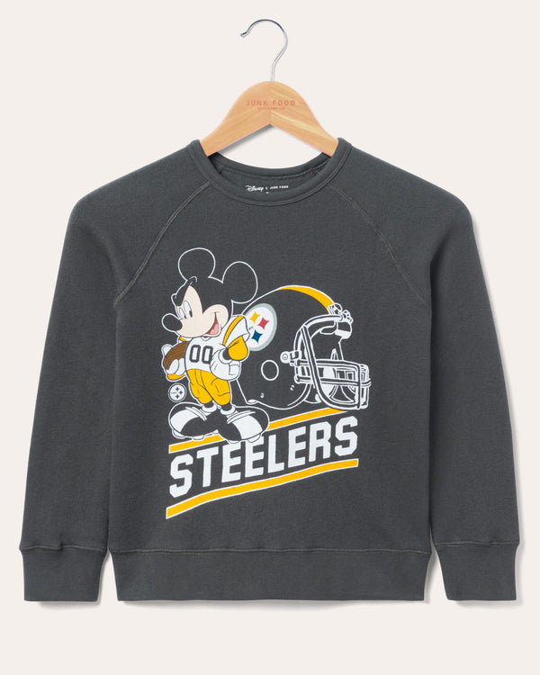 junk food clothing Kids Pittsburgh Steelers Mickey Came to Play Fleece Vintage Black