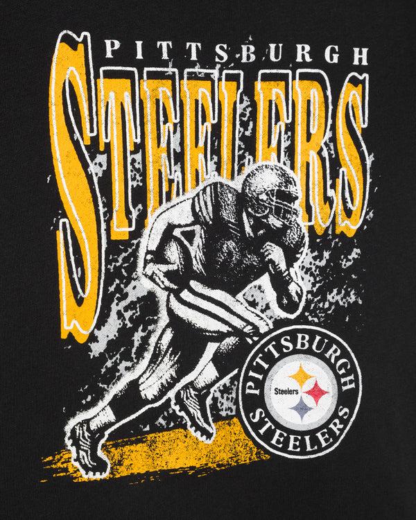 Junk Food Clothing Kids Pittsburgh Steelers Rushing Tee True Black