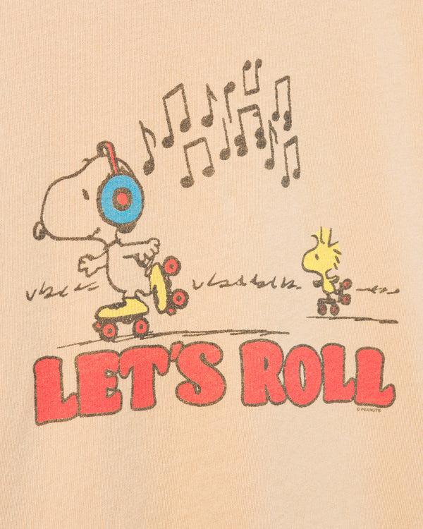 Junk Food Clothing Kids Snoopy Let's Roll Tee Camel