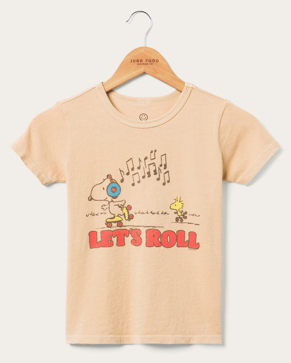 junk food clothing Kids Snoopy Let's Roll Tee Camel