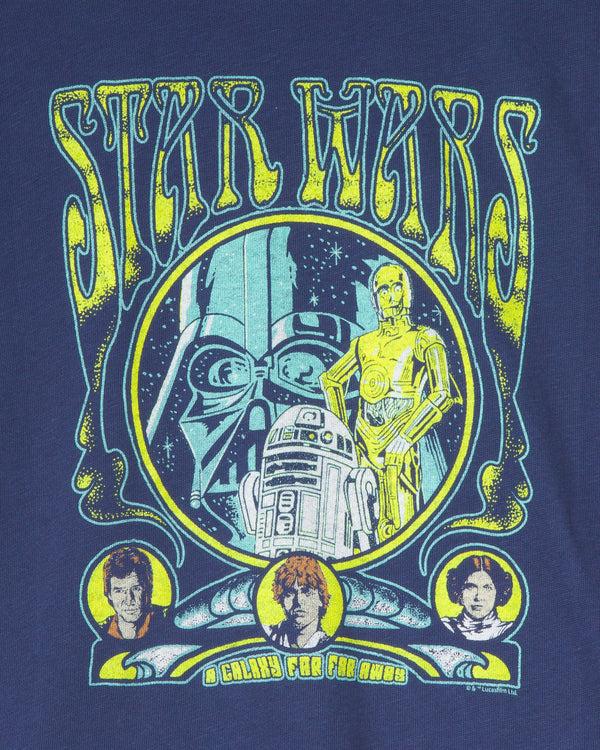 Junk Food Clothing Kids Star Wars A Galaxy Far Far Away Tee Blue Indigo
