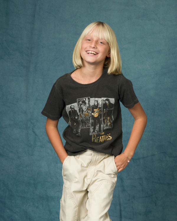 Junk Food Clothing Kids The Beatles Rooftop Tee Vintage Black