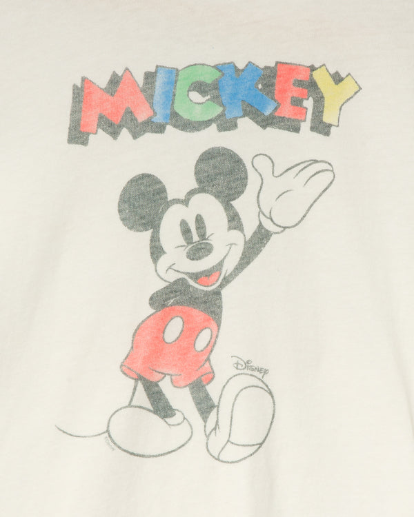 Junk Food Clothing Kids Waving Mickey Tee Vintage White