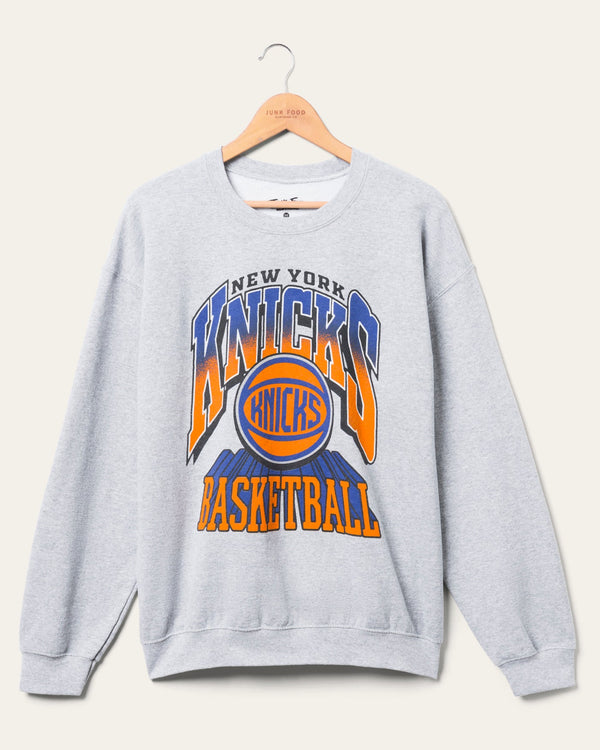 junk food clothing Knicks Backcourt Crew Fleece Heather Gray