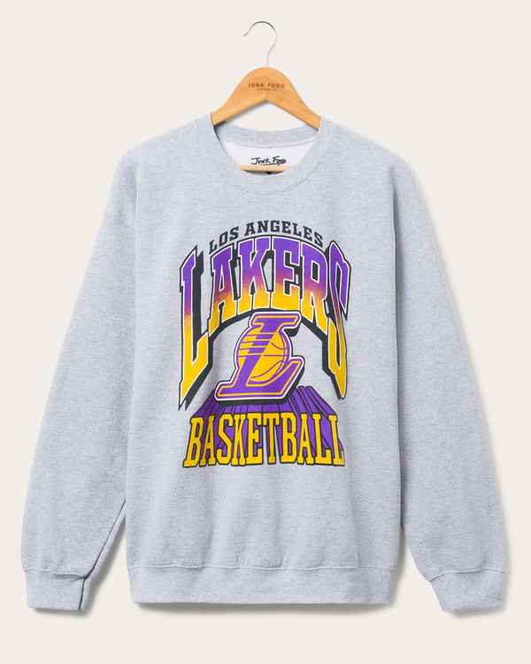 junk food clothing Lakers Backcourt Crew Fleece Heather Grey