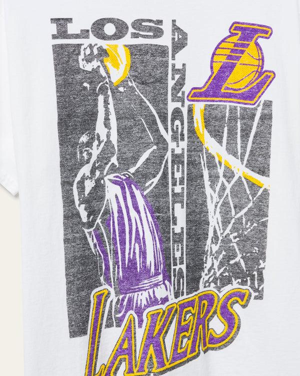 Junk Food Clothing Lakers Jump Shot Short Sleeve Tee White