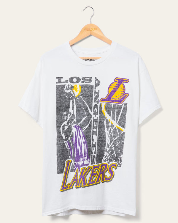 junk food clothing Lakers Jump Shot Short Sleeve Tee White