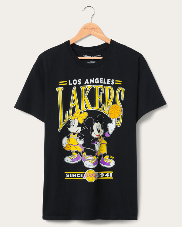 junk food clothing Lakers Mickey Minnie Duo Tee Black