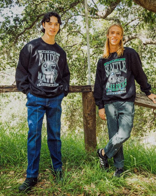 Junk Food Clothing Las Vegas Raiders Helmet Flea Market Crew Black