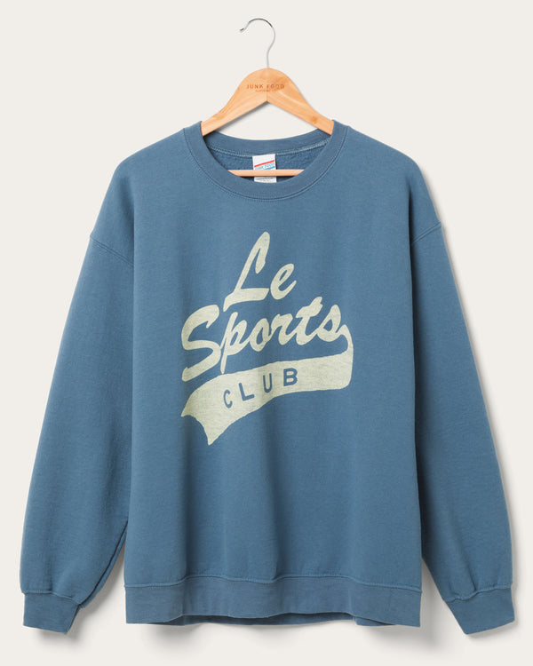 junk food clothing Le Sports Club Flea Market Fleece Indigo Blue