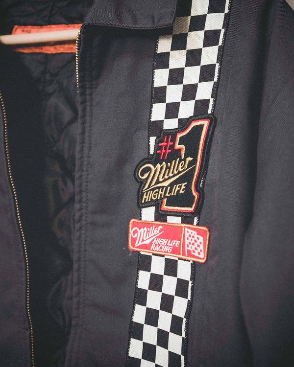 Junk Food Clothing Limited-Edition Miller High Life Racing Pit Crew Vintage Revival Jacket Grey