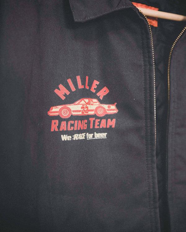 Junk Food Clothing Limited-Edition Miller High Life Racing Pit Crew Vintage Revival Jacket Grey