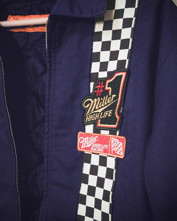 Junk Food Clothing Limited-Edition Miller High Life Racing Pit Crew Vintage Revival Jacket Navy