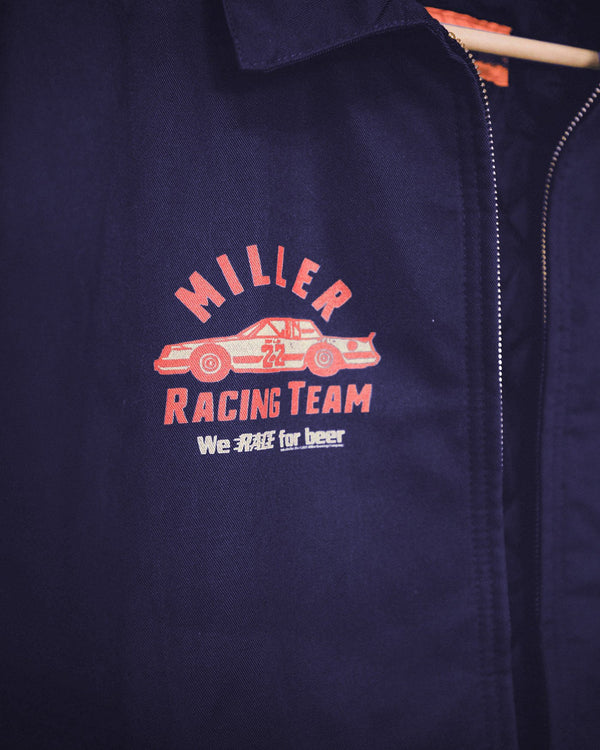Junk Food Clothing Limited-Edition Miller High Life Racing Pit Crew Vintage Revival Jacket Navy