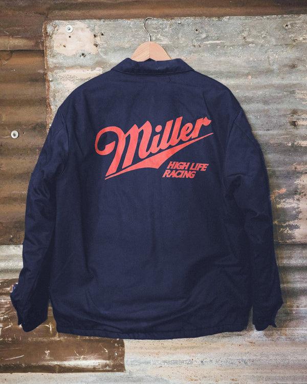 Junk Food Clothing Limited-Edition Miller High Life Racing Pit Crew Vintage Revival Jacket Navy
