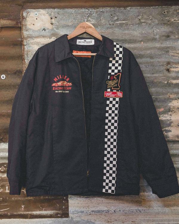 junk food clothing Limited-Edition Miller High Life Racing Pit Crew Vintage Revival Jacket Grey
