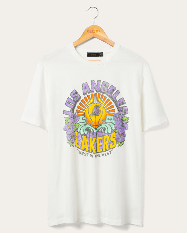 junk food clothing Los Angeles Lakers Best In The West Vintage Tee Vintage White