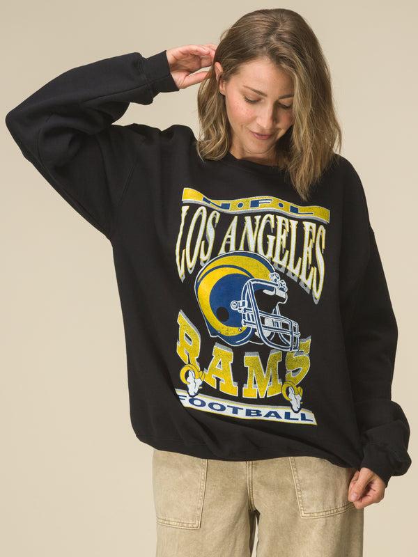 Junk Food Clothing Los Angeles Rams Helmet Flea Market Crew Black