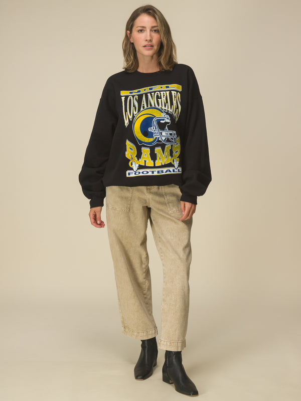 Junk Food Clothing Los Angeles Rams Helmet Flea Market Crew Black