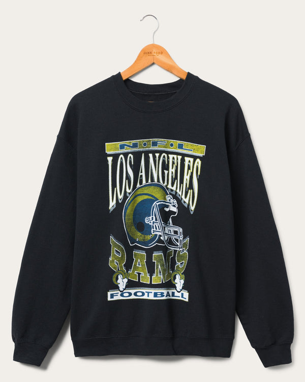 junk food clothing Los Angeles Rams Helmet Flea Market Crew Black