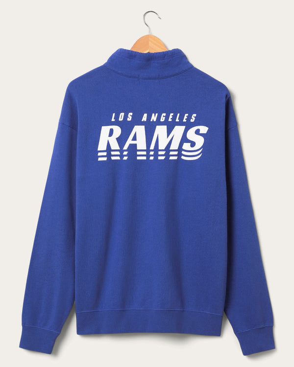 Junk Food Clothing Los Angeles Rams Mock 1/4 Button Up Liberty