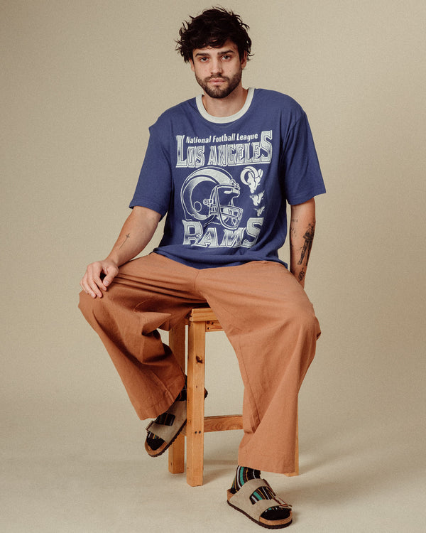 Junk Food Clothing Los Angeles Rams Oversized Ringer Tee Liberty