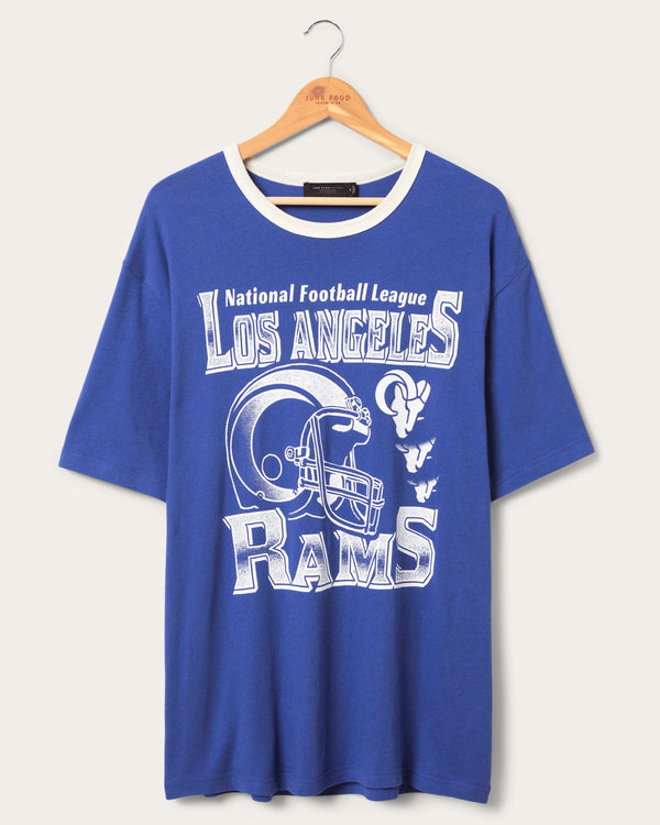 junk food clothing Los Angeles Rams Oversized Ringer Tee Liberty