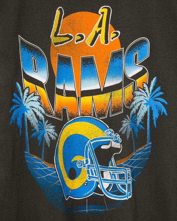 Junk Food Clothing Los Angeles Rams Sunset Vintage Tee True Black