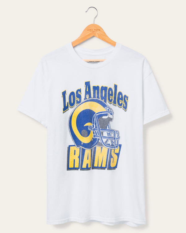 junk food clothing Los Angeles Rams Throwback Helmet Flea Market Tee White