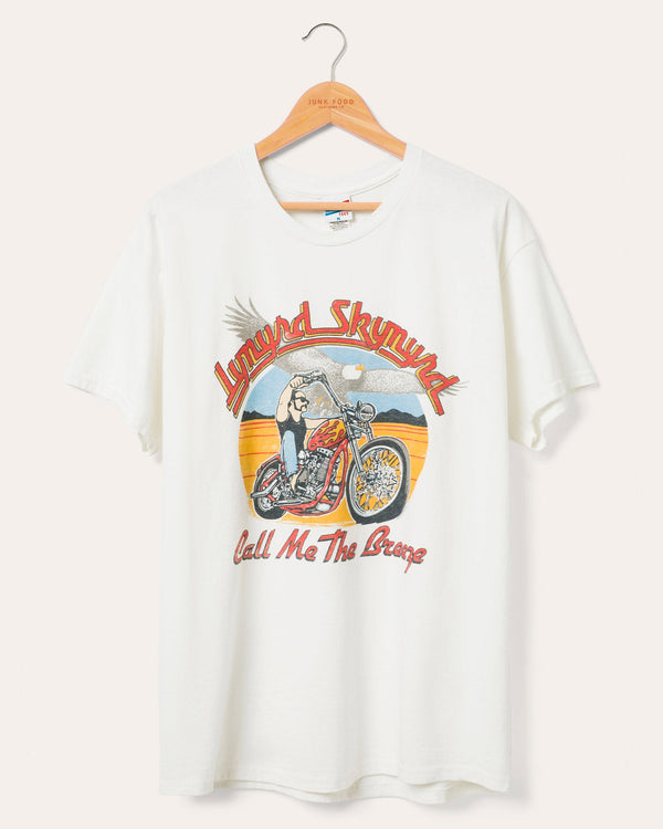 junk food clothing Lynyrd Skynyrd Call Me the Breeze Flea Market Tee White junk food clothing Lynyrd Skynyrd Call Me the Breeze Flea Market Tee White